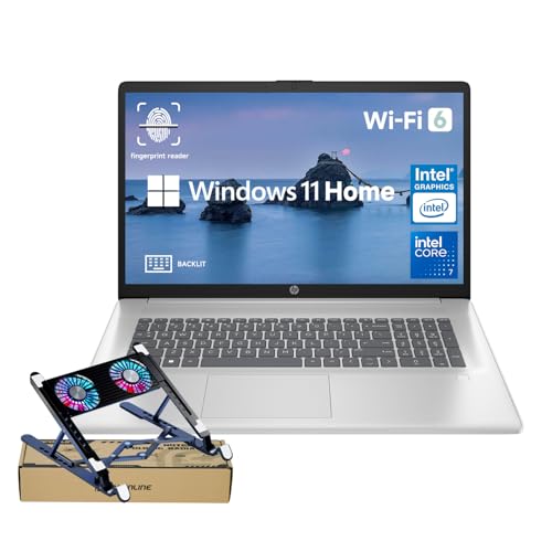 Image of HP Essential 2025 Laptop, 17.3 inch FHD, CORE 7 (Beats i7 1355), 64GB RAM, 2TB SSD, FP Reader, Backlit KB, Webcam, Wi-Fi 6, Windows 11 Home, Silver, Bundle with PCO Laptop Cooler