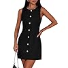 PRETTYGARDEN Work Dresses for Women 2026 Summer Business Formal Short Dress Sleeveless Button Down Elegant Office Outfits