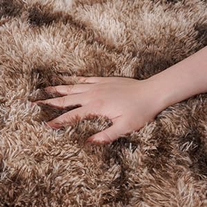 Rugs for Living Room 5x7, Soft Shaggy Modern Shag Area Rug for Bedroom, Upgrade Non-Slip Plush Fluffy Carpet for Kids Boys Girls Room Home Decor Aesthetic, Tie-Dyed Brown