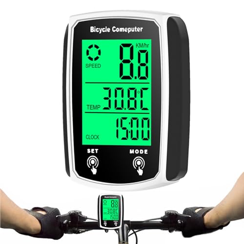Cuentakilómetros para bicicleta, ordenador de ciclismo - Cuentakilómetros y velocímetro de ciclismo impermeables con cable - para ciclismo portátil con alarma automática Tracker de kilometraje
