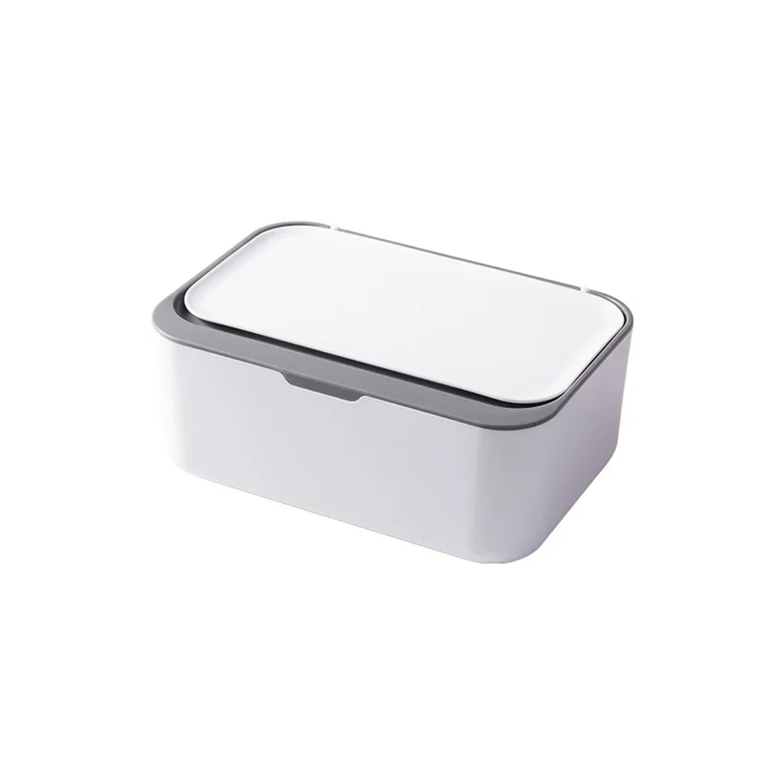 Tissue Box Wet Wipes Dispenser with Lid Dustproof Tissue Storage Box for Home Office Wet Tissue Mask Storage Box Kitchen Organizer(White Gray)