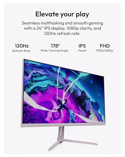 Image of Pixio Two PX246 Wave Pink 24 inch 120Hz Refresh Rate FHD 1080p Resolution IPS Panel 4ms GTG Response Time Gaming Monitor and PS1D Wave Pink Dual Monitor Arm