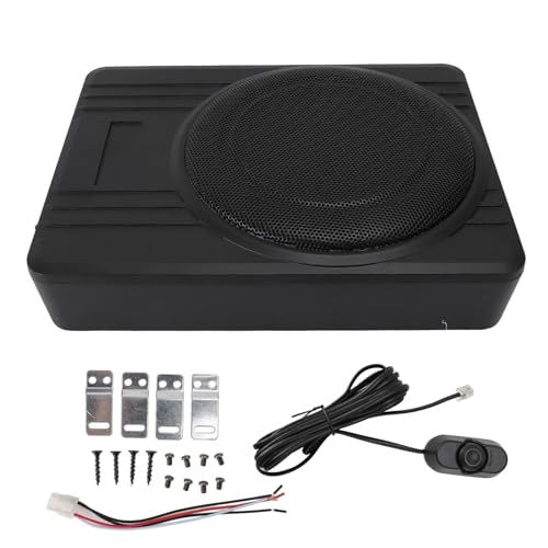 Ylwxzenith Subwoofer de automóvil de 10 Pulgadas de 600W, Altavoz de aleación de Aluminio Delgado, Ahorro de Espacio con, Impulso de bajo Variable y Pase bajo para camión