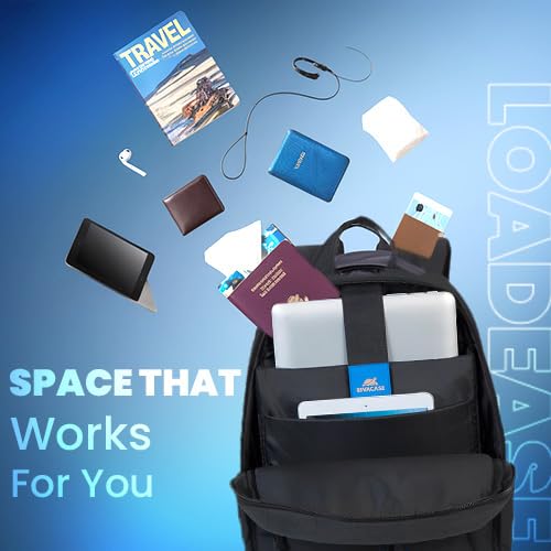 Image of RIVACASE Alpendorf 7560 Black Laptop Canvas Water Resistant Backpack 15.6 inch Inches
