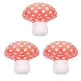 LIFKOME 3個 立体きのこ形ランタン 吊り下げ可能 パーティー装飾用 窓 壁 園向け 明るい色彩とかわいいデザイン 紙製ペンダント