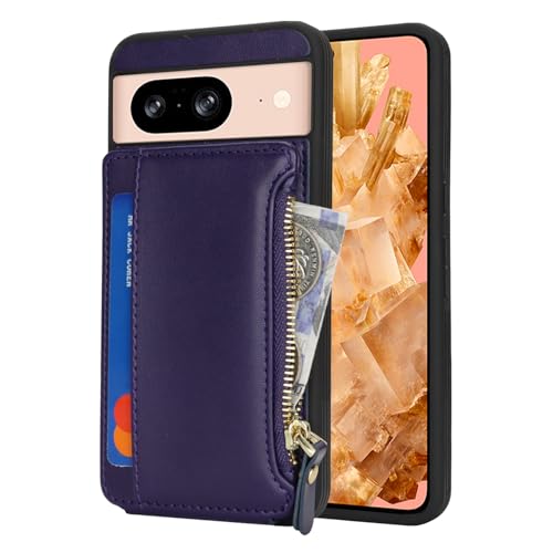 Image of Cavor for Google Pixel 8 Case Wallet with Card Holder, Purple