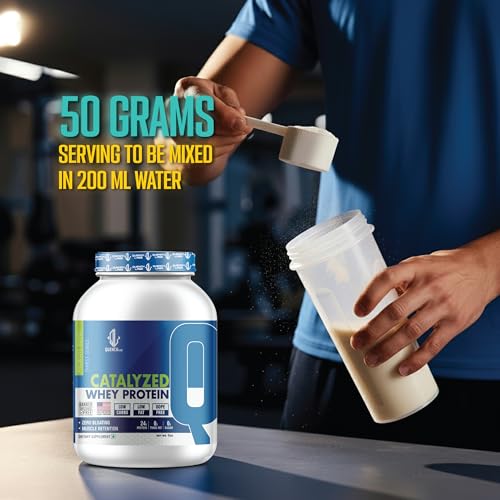 Image of QUENCHLABZ CATALYZED WHEY PROTEIN | 24g Protein per Serving | Zero Sugar, Low Carb, Low Fat | Supports Muscle Growth & Recovery | Protein Powder for Men & Women | 1KG Chocolate Flavor