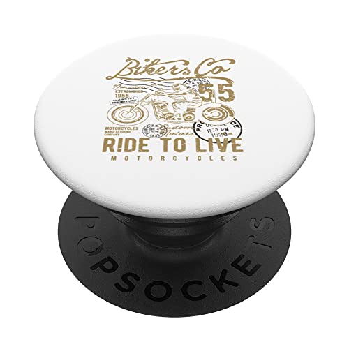 Ride To Live - Motocicleta americana retro vintage PopSockets PopGrip Intercambiable