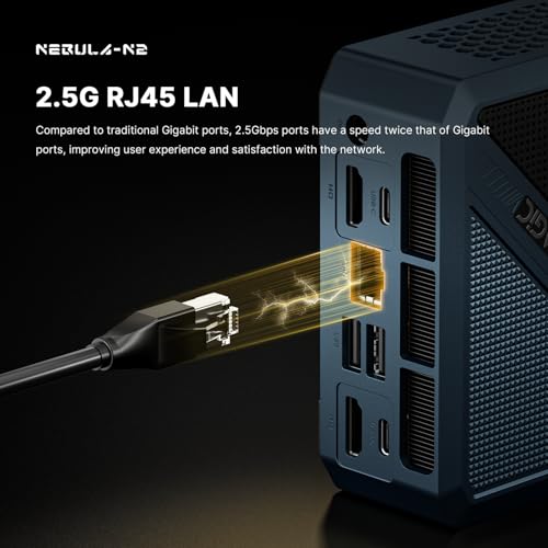 Image of N2 11 Pro Mini PC, Ryzen 5 6600H (up to 4.5GHz), 32GB DDR5 512GB PCIe SSD Mini Desktop Computers, USB4 /Quad 4K Display /Wi-Fi 6E /BT 5.2 /2.5 Gigabit LAN Mini Gaming PC, School & Office
