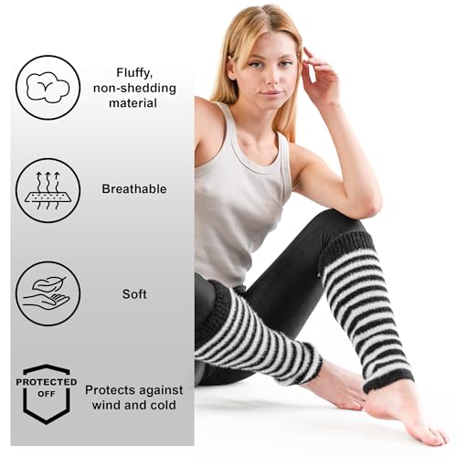 Knit Leg Warmers for Women - Long Wool Boot Ankle Warmers - for Ballet Ice Skating Dance Legwarmers2