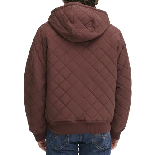 Levi's Men's Diamond Quilted Hoody Bomber with Sherpa Lining3