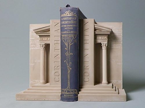 Handcrafted Plaster Corinthian Order Bookends, Heavy Duty Bookend 23cm high Handcrafted in The UK