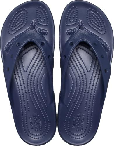 Crocs Unisex Men's and Women's Classic Flip Flops, Navy, 8 Women/6 Men | Image 1