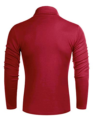Image of Poriff Men's Casual Slim Fit Basic Tops Knitted Thermal Turtleneck Pullover Sweater