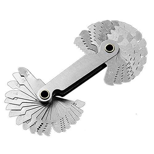 Jauge de Mesure de Filetage, Jauge à Vis, Jauge à Pas, Peigne Filetage, Jauge de Filetage, Outil Jauge de Filetage, pour Vis, Vanne, Roulement, etc, 20 Pièces Métriques + 20 Pièces Impériales