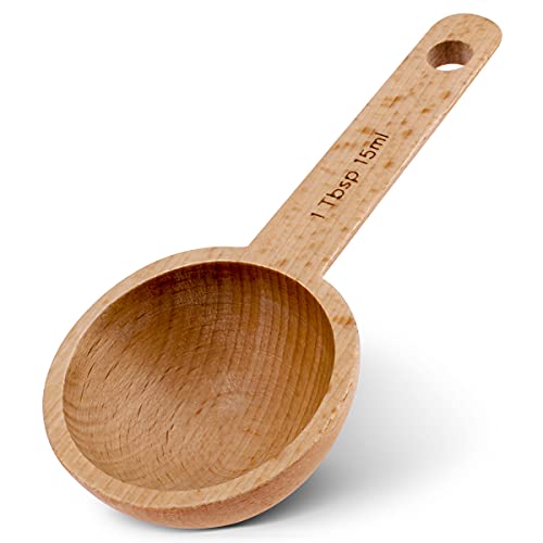 Mess Löffel, Kaffeelöffel aus Holz in Walnuss, Kaffeelöffel aus Holz zum Messen von Kaffeebohnen, gemahlenen Bohnen oder Tee, Küchenzubehör für zu Hause Kaffeeportionierer - 1 Tbsp, 15ml
