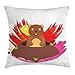 ABAKUHAUS Groundhog Day Collection Housse d'oreiller, Marmot Hiver Printemps, Taie d'oreiller Décorative Carrée, 60 cm x 60 cm, Multicolore