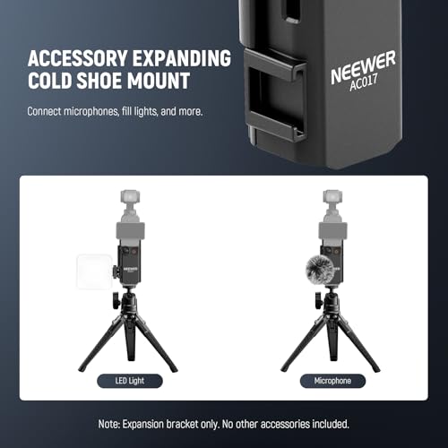 Image of NEEWER BASICS Pocket 3 Extension Mount Adapter Compatible with DJI Osmo Pocket 3 Accessories, Protective Cage Bracket Mic Holder Clamp Stand with Cold Shoe for Tripod Vlog Video Recording, AC017