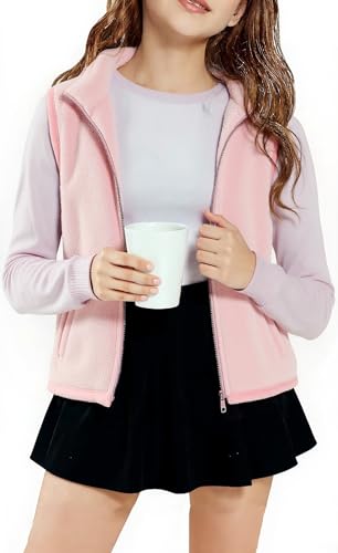 SELINK Boys Girls Polar Fleece Vest Full-Zip Ligntweight Sleeveless Jacket Winter Warm Outerwear With Pockets