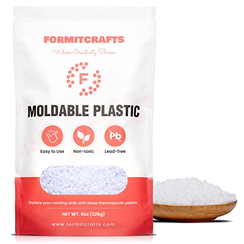Thermoplastic Beads -8 oz. Polymorph Plastic Pellets(Made in Spain) - Reusable Moldable Plastic Beads - Melting Plastic Pellets for Modeling, DIY Craft