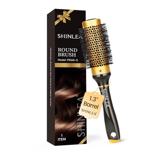 Small Round Hair Brush for Short Hair, Aluminum Roller Brush for Blow Drying, Salon Hairbrushes for...