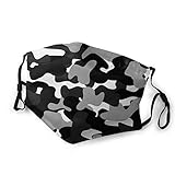 Camo Face Mask Camouflage Print Mouth Cover with Filter Washable Breathable Dustproof Bandana Balaclava for Men Women