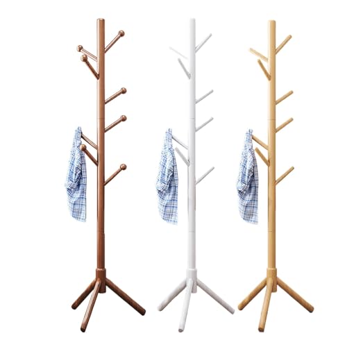 Iouyjiu Heavy Duty Hooks, Coat Stand, Well Crafted Modern, Entryway Coat Rack, Wooden Form with 8 Hooks for Clothes, Hats, Hallway and Bedroom, 67,72 x 14,96 in