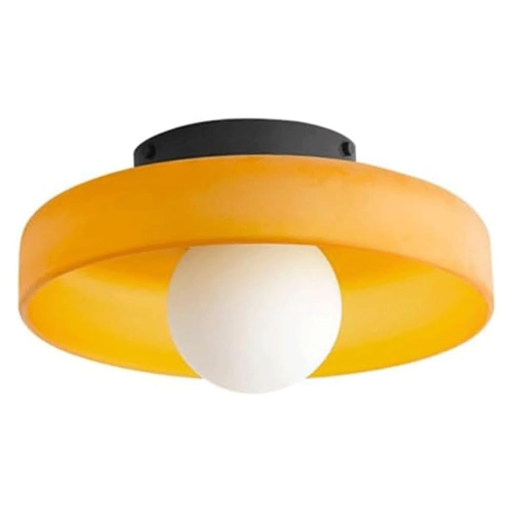 SXSCARKX Ceiling Light Fixtures Large Orange Glass Kitchen Semi Flush Mount Nordic Simple Round Bedroom Wall Sconces Lighting for Living Room﻿