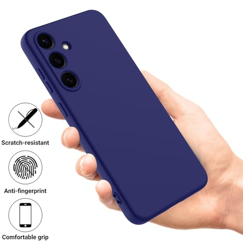 Image of Back Cover for Samsung Galaxy S25 FE 5G | Full Camera Protection | Premium Liquid Silicon Case | Flexible Bumper Case for Samsung Galaxy S25 FE 5G (Dark Blue)