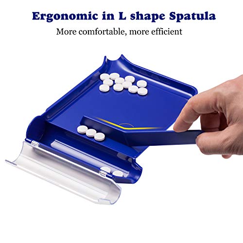 Image of Medarchitect Right Hand Pill Counting Tray with Spatula (Blue - L Shape) (Pack of 2)
