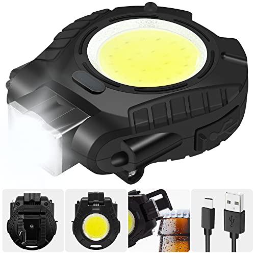 Cob Keychain Work Light Rechargeable, 1000lumens Bright Small Keychain Flashlights Waterproof