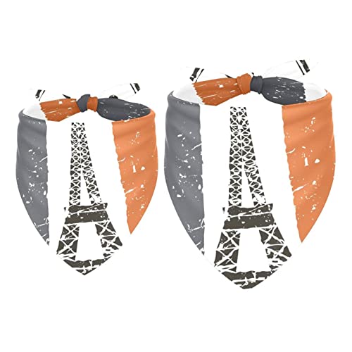 Lot de 2 bandanas pour chien, tour Eiffel et drapeau français, pour fille, garçon, foulard, foulard, accessoires pour chiens de petite, moyenne et grande taille, chiot, chat Cover