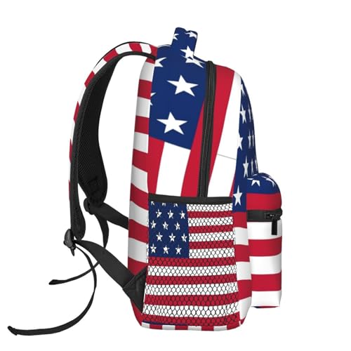 America Flag Usa Flag Stars And Stripes Casual Backpack Travel Pack Bag Laptop Backpacks With Side Pockets Front Zipper Pockets Bookpack Daypack Picnic Rucksack Computer Bag3