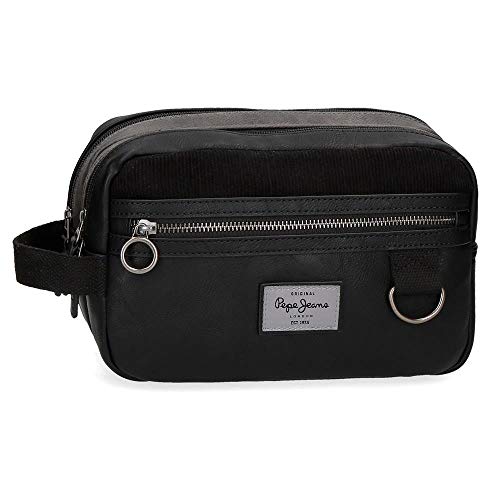 Preisvergleich Produktbild Utensilientasche 2 Fächer Pepe Jeans Miller Schwarz