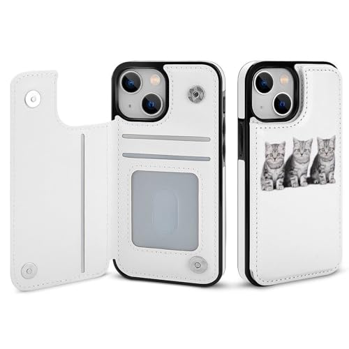 適用 iPhone16用ケース 手帳型 アメリカンショートヘア かわいい ネコ 猫 スマホケース カード収納 スタンド機能 アイフォン16ケース 耐衝撃 PUレザー カバー 財布型 Case