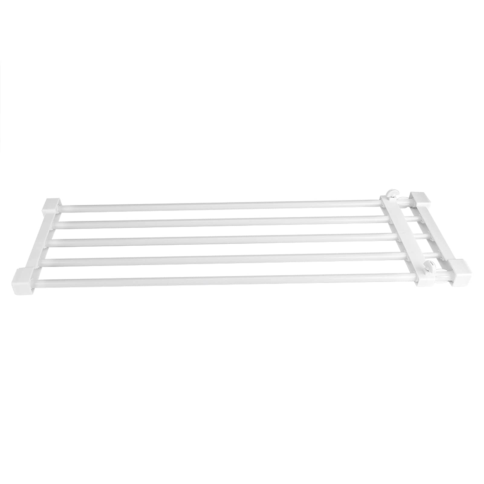 Ejoyous Étagère de Rangement de Garde-Robe, Support Télescopique Étagère Extensible Placard Rack de Stockage Pression réglable de Support de Longueur Aucun perçage Bibliothèque 73,2~128 cm