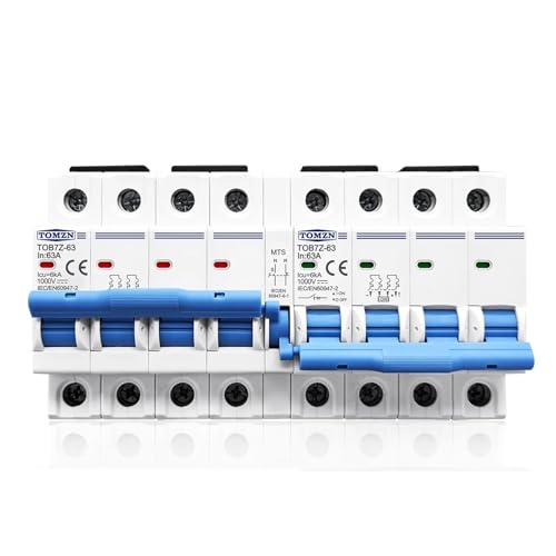 Interruptor de transferencia manual CC 25A con disyuntor integrado para doble circuito eléctrico