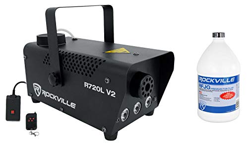 Rockville R720L+RFJG R720L Fog/Smoke Machine+Remote+Multi Color Led Built In!+Gallon Fluid cover
