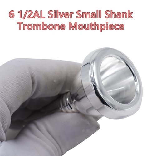 image for CashBeat 6 1/2AL Silver Small Shank Trombone Mouthpiece, Euphonium Mou