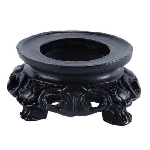 Durlo Expositor de madeira preto para esferas de cristal, suporte de bola de quartzo, suporte de madeira oco para pedestais de exibição de decoração de pedra, esfera e balão de vidro.