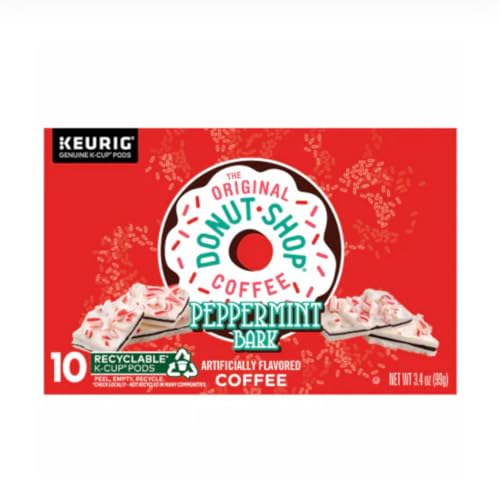Image of The Original Donut Shop Peppermint Bark Keurig Single-Serve K-Cup Pods, Light Roast Coffee (1 box of 10 pods)