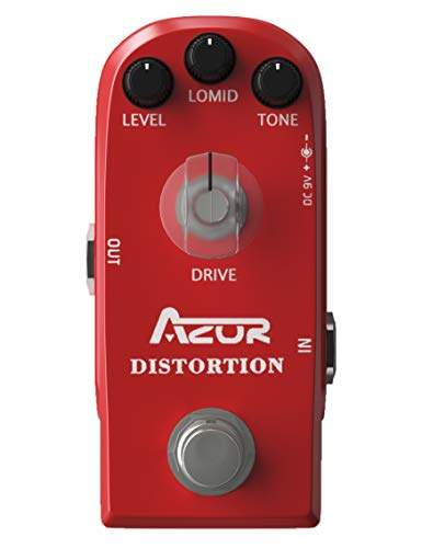 AZOR Pédale d’effet de guitare vintage avec True Bypass Classic en alliage d’aluminium Rouge - Les Beatles, Paul McCartney, John Lennon, RIngo Starr, George Harrison AZOR Pédale d'effet de guitare vintage avec True Bypass Classic en alliage d'aluminium Rouge