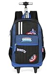 Mochila com Rodinhas Capitão América Azul Luxcel MC50023AG 2026
