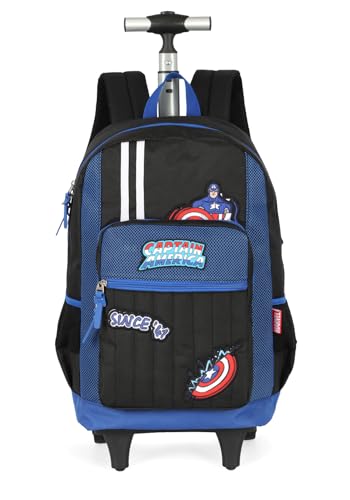 Mochila com Rodinhas Capitão América Azul Luxcel MC50023AG 2026