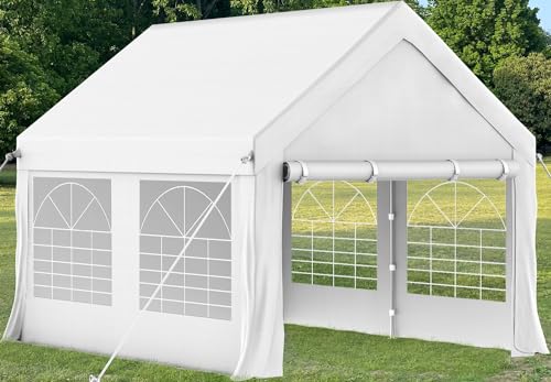 Homall Partyzelt 3x4,Metall Gestell Gartenzelt,Pavillon Wasserdicht 560g/m² PE-Plane,Zelt Stabil-14 Bodenhaken 4 Windfesten Seilen,UV-Schutz 50+Große Luxus Hochzeitszelt Gartenpavillon12m²,Weiß