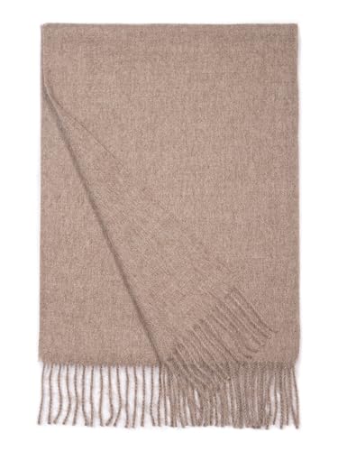 Pure Alpaca Wool Scarves for Women & Men | Undyed, Natural, Hypoallergenic, Soft, Warm & Resilient | Gift for Him & Her