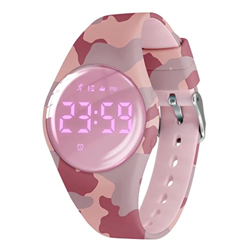 Orologio Digitale con Contapassi Calorie e Distanza senza App Sveglia Cronometro Data Luce-Orologio da polso Ragazza Ragazzo con Cinturino bambino bambina silicone