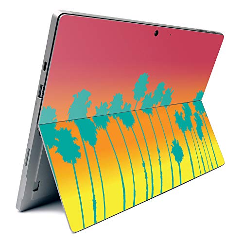 Image of MightySkins Carbon Fiber Skin for Microsoft Surface Pro 7 - Sherbet Palms | Textured Carbon Fiber Finish | Easy to Apply, Remove, and Change Styles | Made in The USA