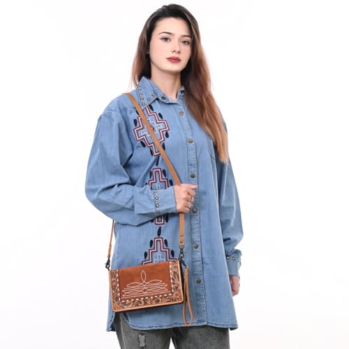 American Darling Small Crossbody Suede Hand Tooled Genuine Western Leather Women Bag | Bag| Handcrafted2