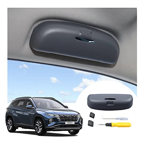 LFOTPP Coche Gafas Caja Organizador Compatible con Hyunda-i Tucson NX4 2021 2022 2023 Gafas de Sol Soporte Almacenamiento Bolsillos Interior Accesorios (Gris Oscuro)